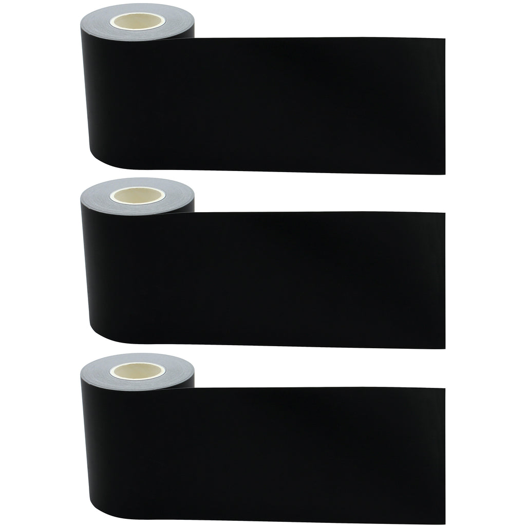 (3 Pk) Black Straight Rolled Border Trim