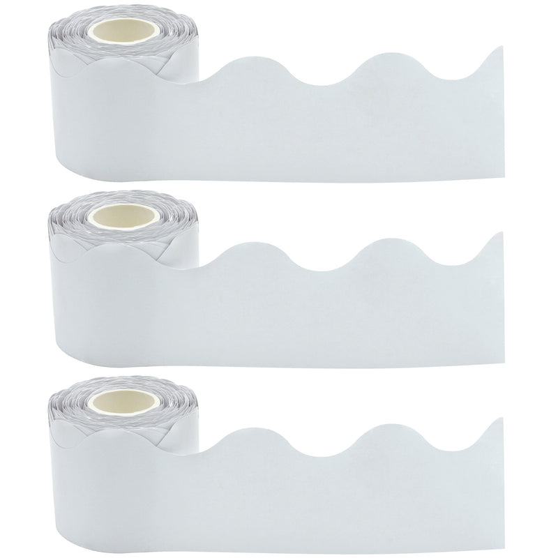 (3 Pk) White Scalloped Rolled Bordr Trim