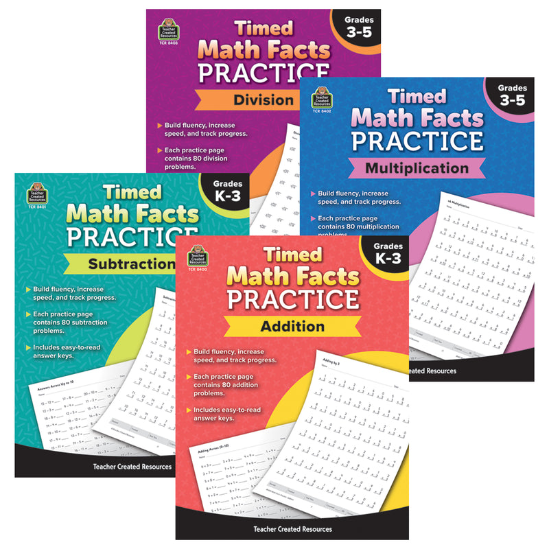 Timed Math Facts Practice Addition Subtract Multiplication & Division