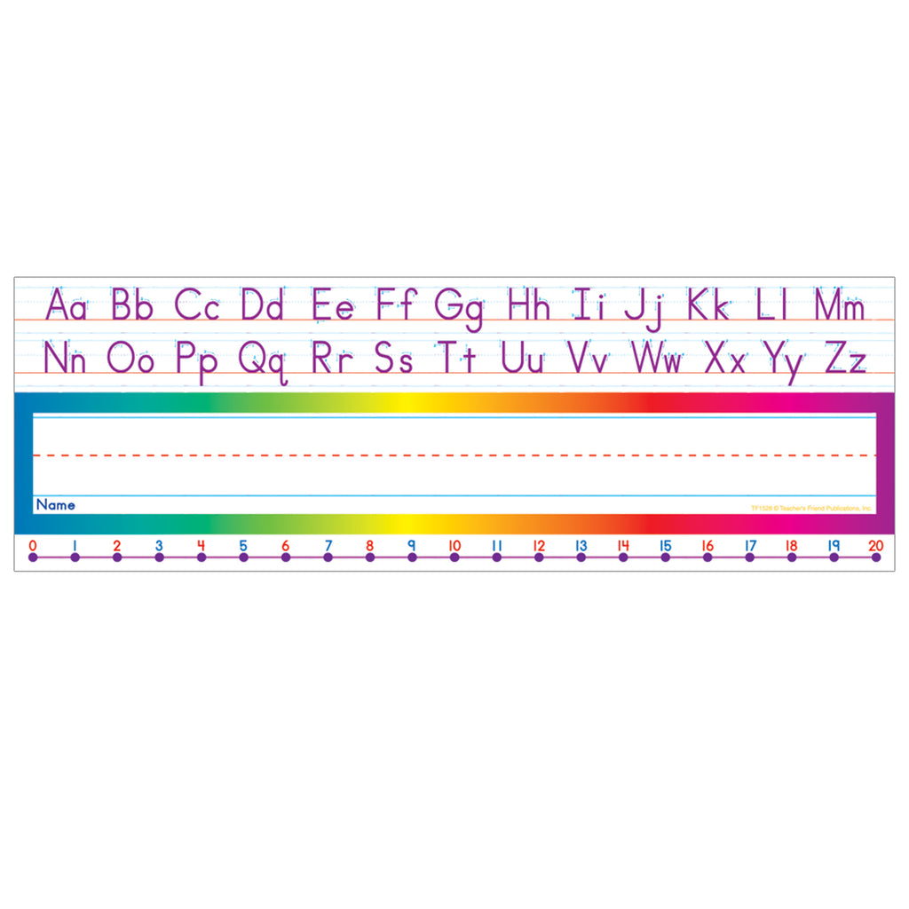 (3 Pk) Alphabet & Number Line Standard Name Plates