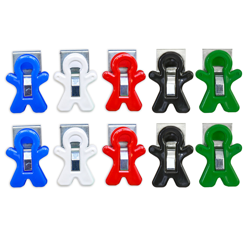 (10 Ea) Magnet Man Magnetic Clip Assorted Colors