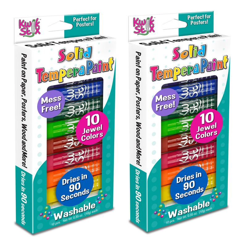 (2 Pk) Tempra Paint Jewel Tones 10 Colors Kwik Stix