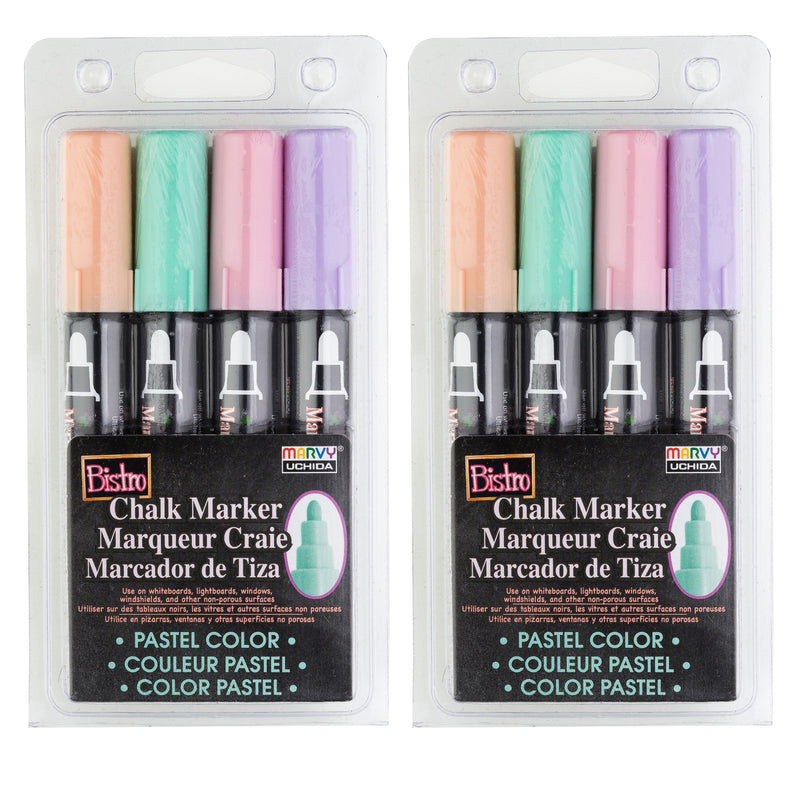 (2 St) Bistro Chalk Markrs Broad Tip 4 Clr Set