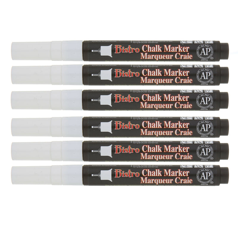 (6 Ea) Bistro Single Wht Marker Extra Fine Tip