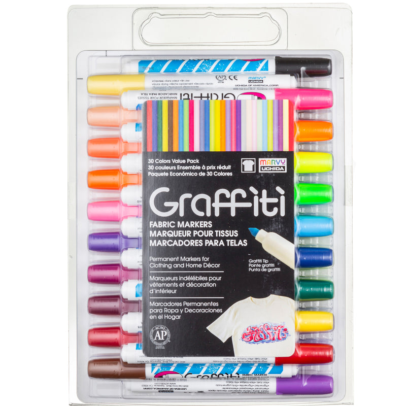 Graffiti Fabric Marker Set 30 Pk