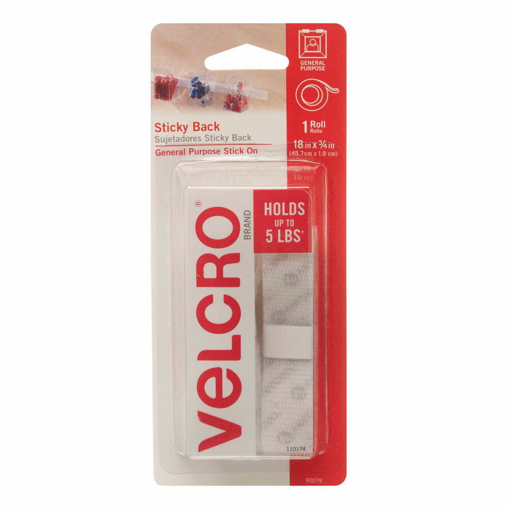 (6 Pk) Velcro Tape .75x18 Strips White