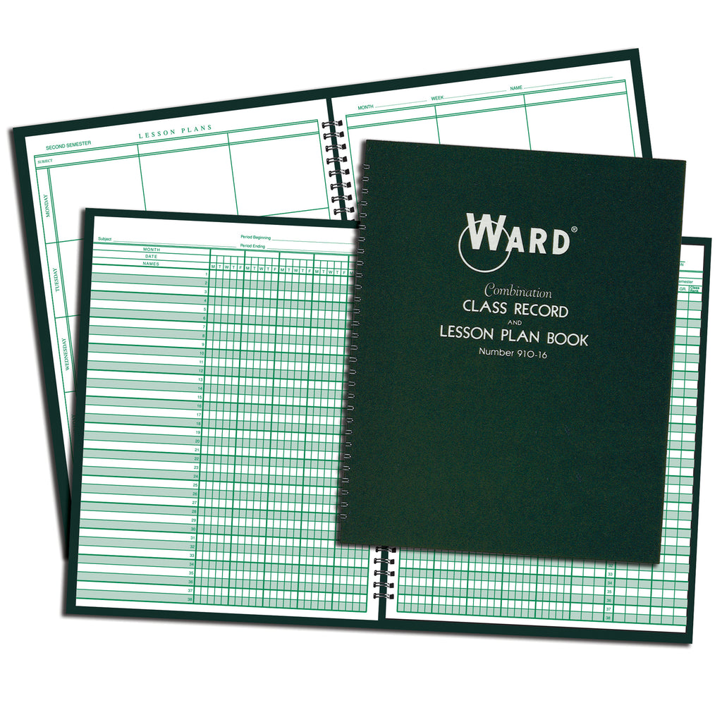 (2 Ea) Class Record & Lesson Plan Combo Books