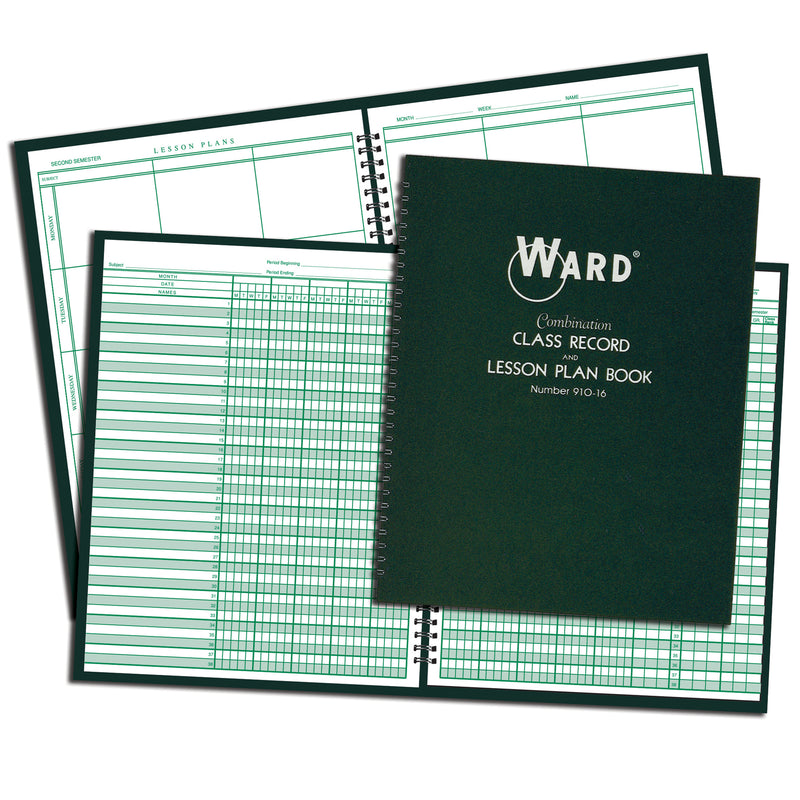 (2 Ea) Class Record & Lesson Plan Combo Books