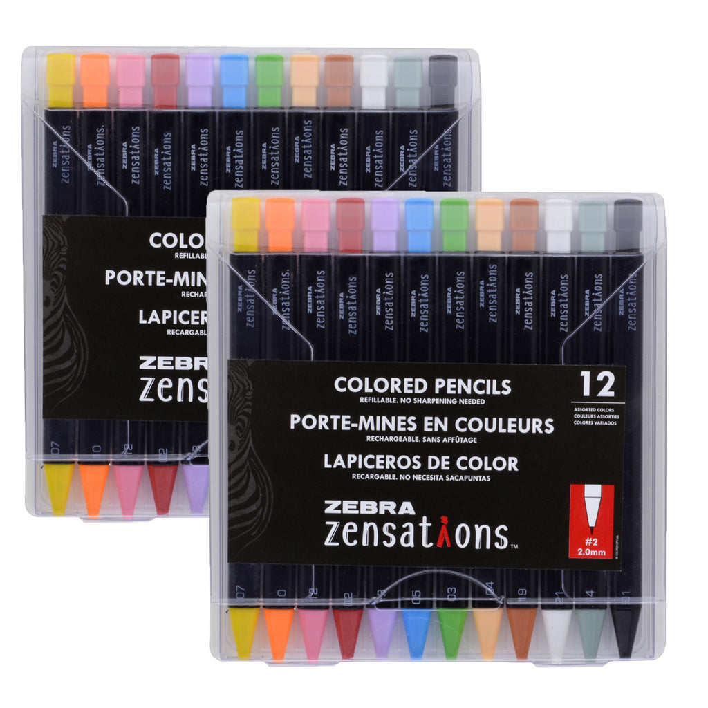 (2 Pk) Refill Mechanical Colrd Pencls 12pk Zensations