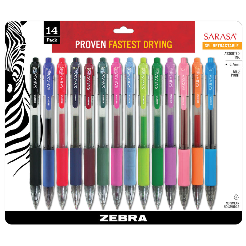 Sarasa Gel Retractable Gel Pens Asst 14pk