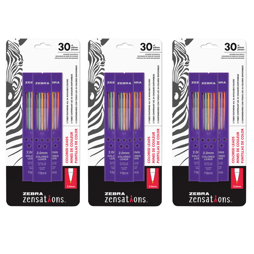 (3 Pk) Assrtd Color Lead Refills Pack Of 3 Zensations