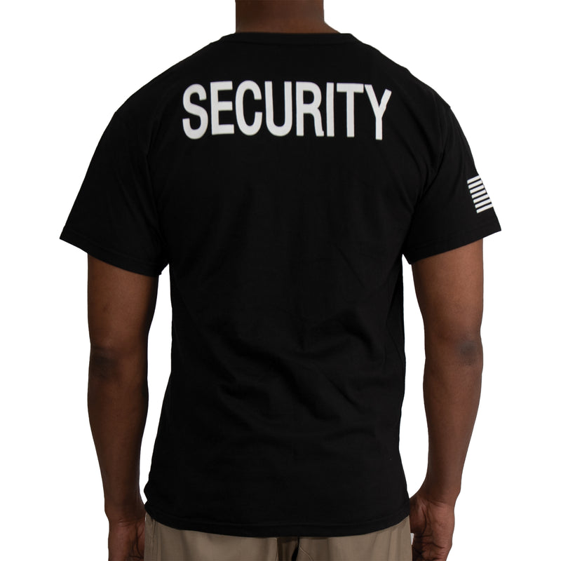 Rothco 2-Sided Security T-Shirt with US Flag On Sleeve - Black