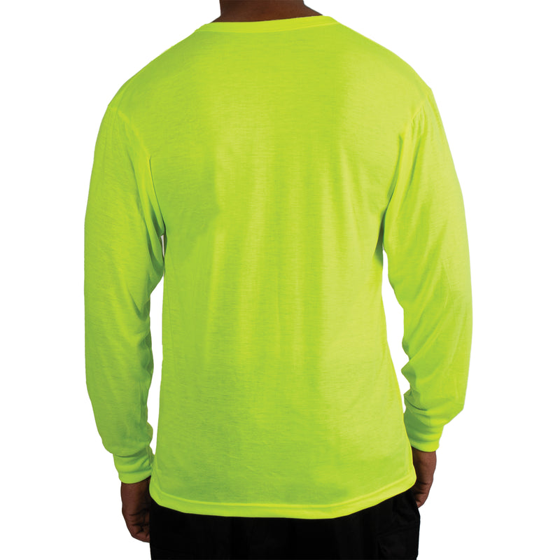 Rothco Moisture Wicking Long Sleeve Pocket T-Shirt - Safety Green