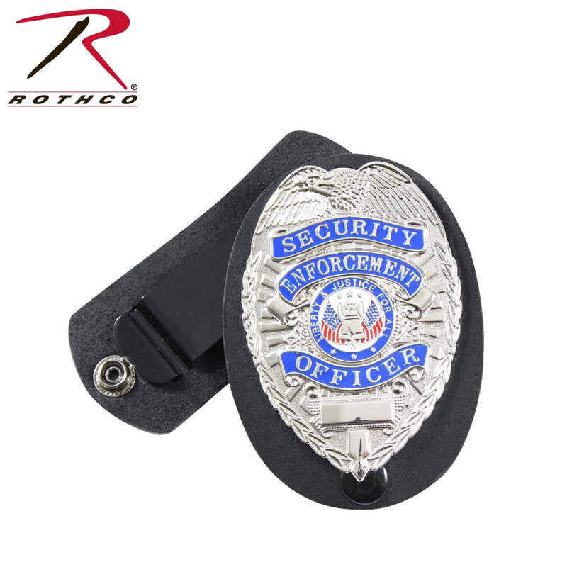 Rothco Leather Clip-on Badge Holder - Swivel Snap