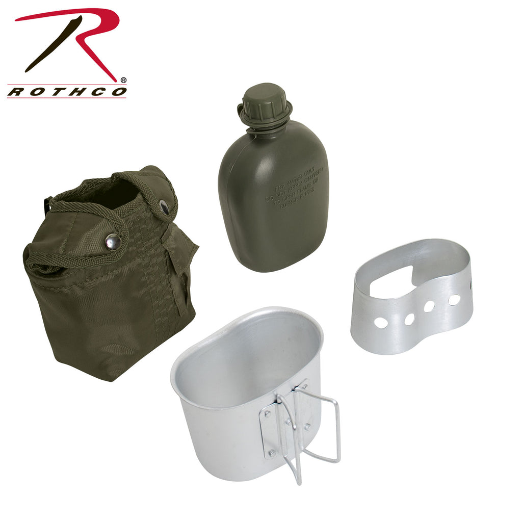 Rothco 4 Piece Canteen Kit With Cover, Aluminum Cup & Stove / Stand