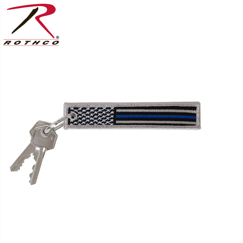 Rothco Thin Blue Line Flag Patch Keychain