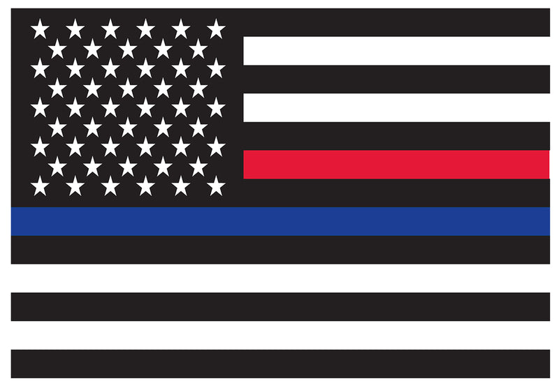 Rothco Thin Blue Line & Thin Red Line Flag Decal