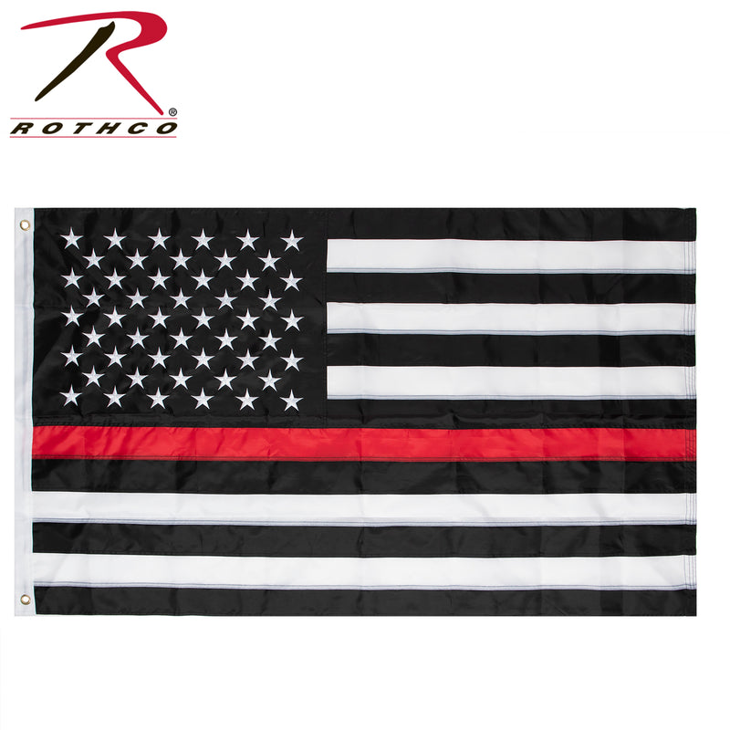 Rothco Deluxe Thin Red Line Flag - 3' X 5'