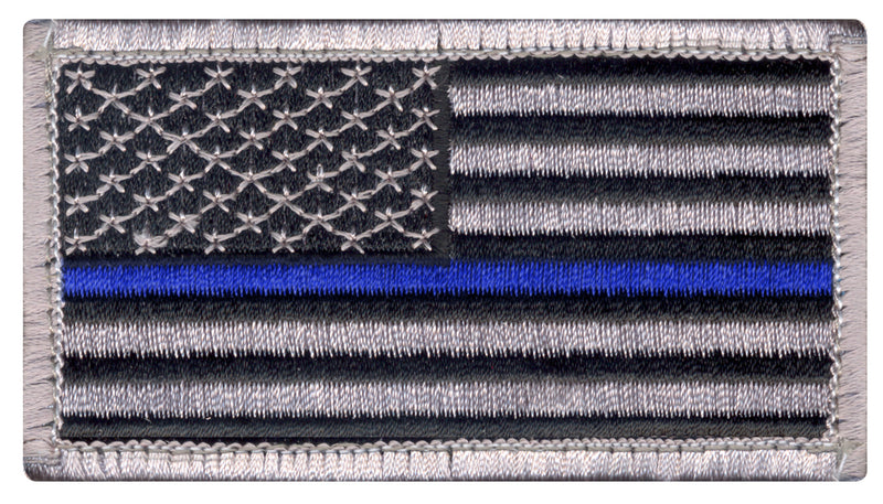 Rothco Thin Blue Line Police U.S. Flag Patch - Hook Back