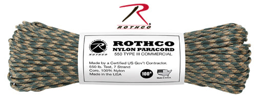 Rothco 550lb Type III Nylon Camo Paracord