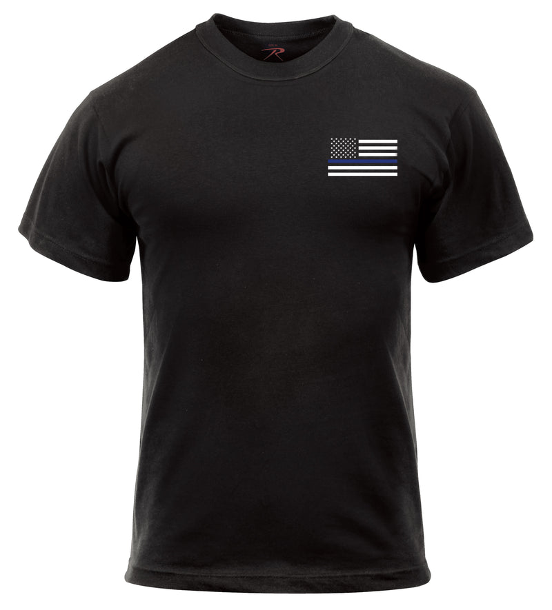 Rothco Honor and Respect 2-Sided Thin Blue Line Flag T-Shirt - Black