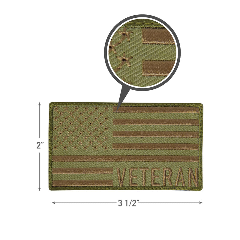 Rothco Veteran US Flag Patch - Coyote Brown