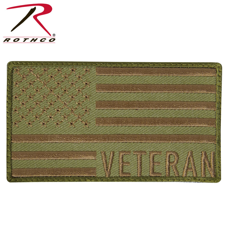 Rothco Veteran US Flag Patch - Coyote Brown