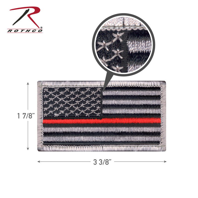 Rothco Thin Red Line US Flag Patch - Hook Back