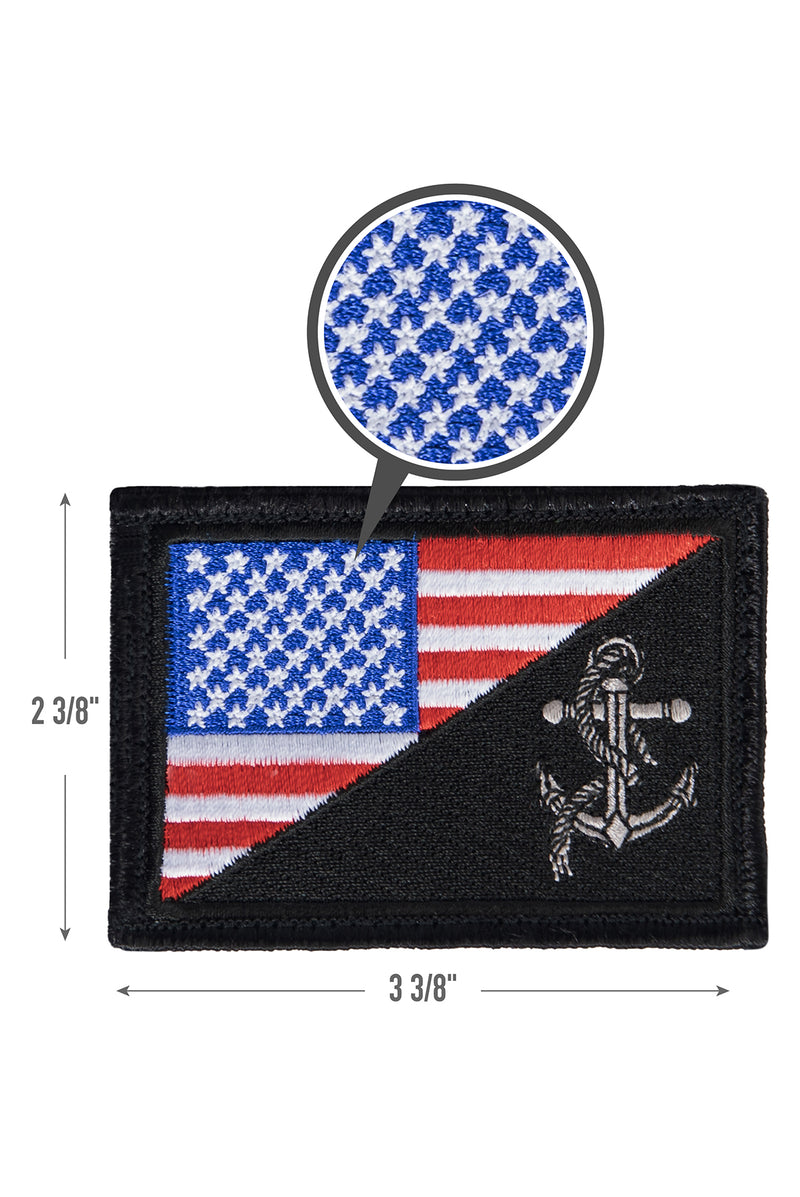 Rothco US Flag / USN Anchor Patch With Hook Back