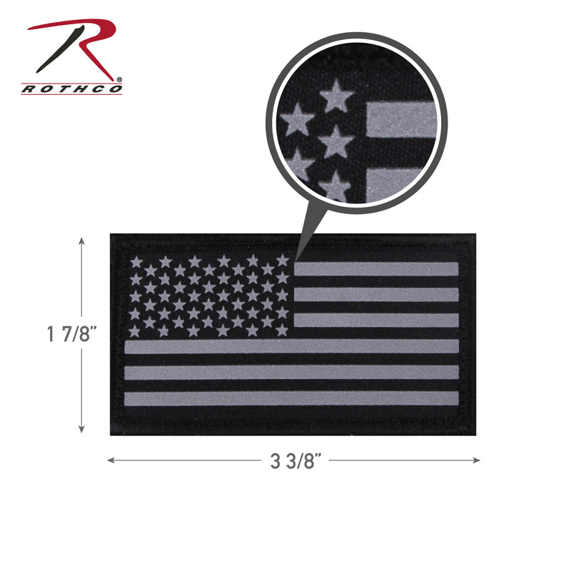 Rothco Reflective Flag Patch With Hook Back