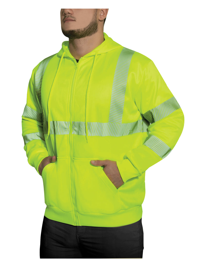 Rothco Hi-Vis Performance Zipper Sweatshirt - Safety Green