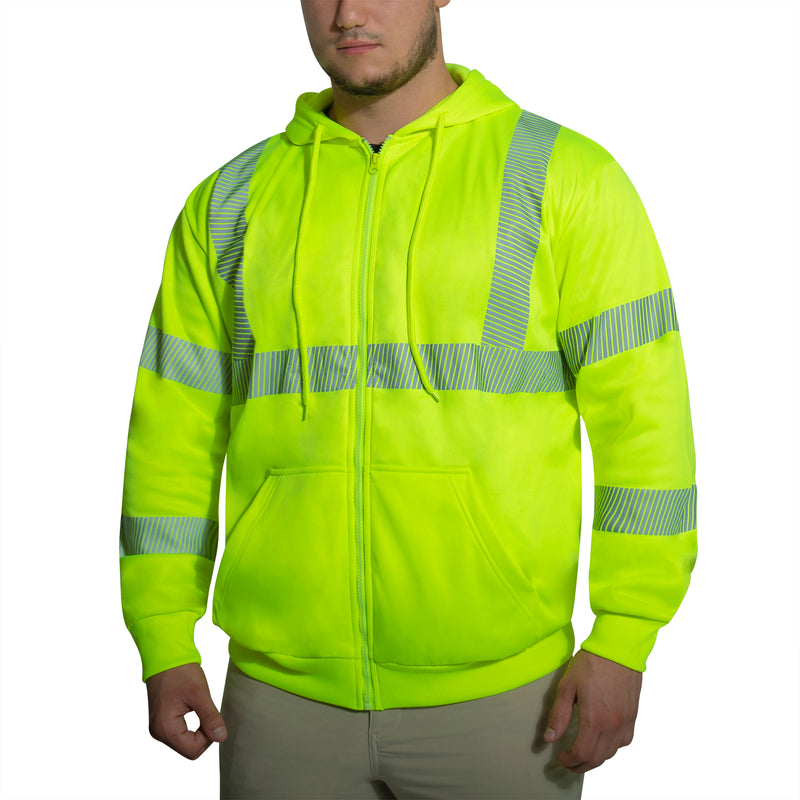 Rothco Hi-Vis Performance Zipper Sweatshirt - Safety Green