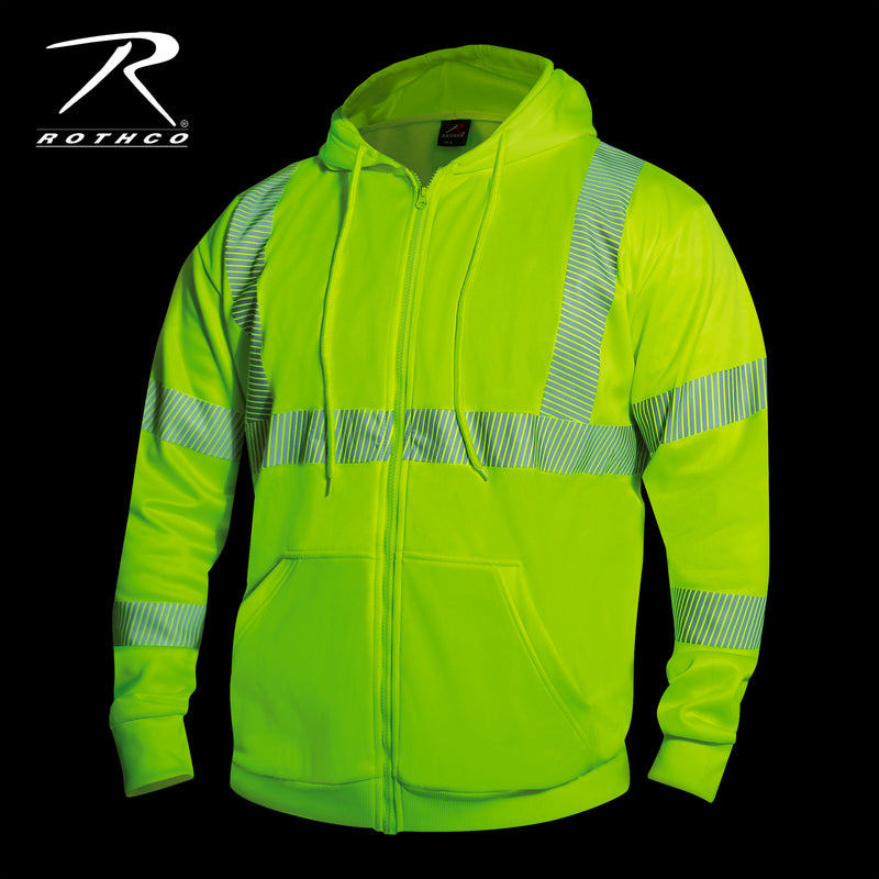 Rothco Hi-Vis Performance Zipper Sweatshirt - Safety Green