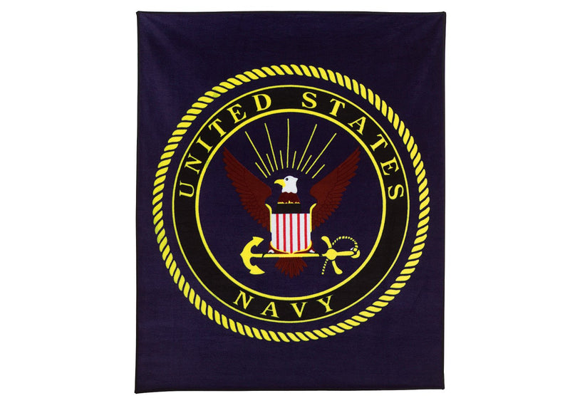 Rothco Military Insignia Fleece Blankets - Navy