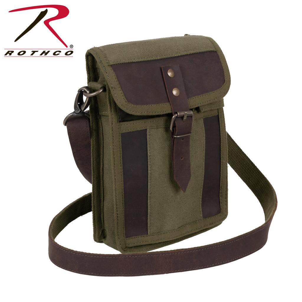 Rothco Canvas Travel Portfolio Bag With Leather Accents