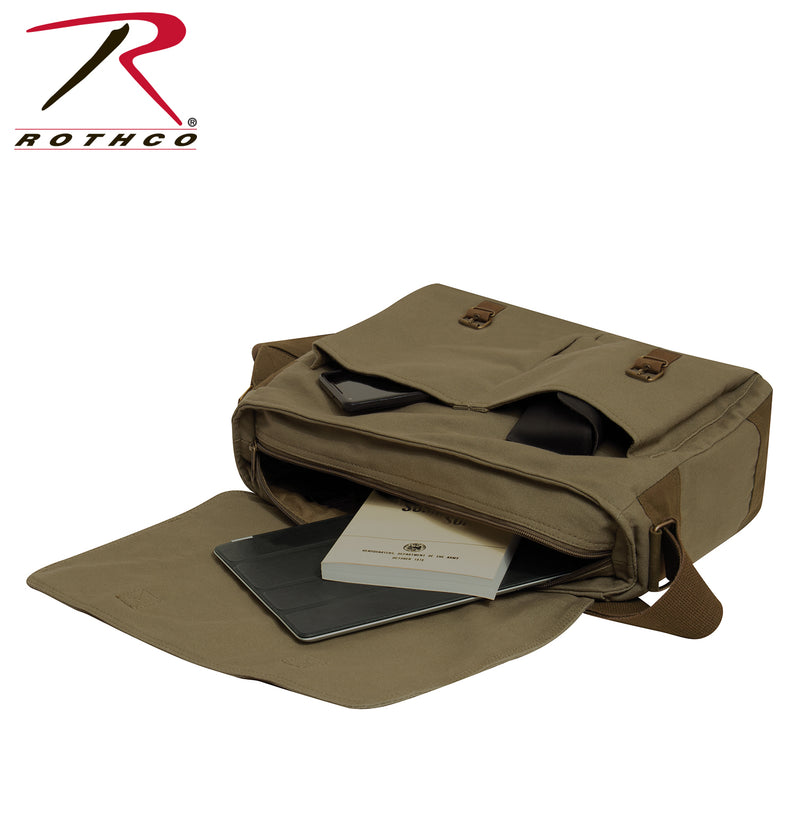 Rothco Deluxe Vintage Canvas Messenger Bag - Olive Drab