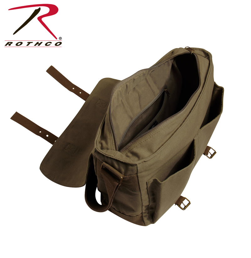 Rothco Deluxe Vintage Canvas Messenger Bag - Olive Drab