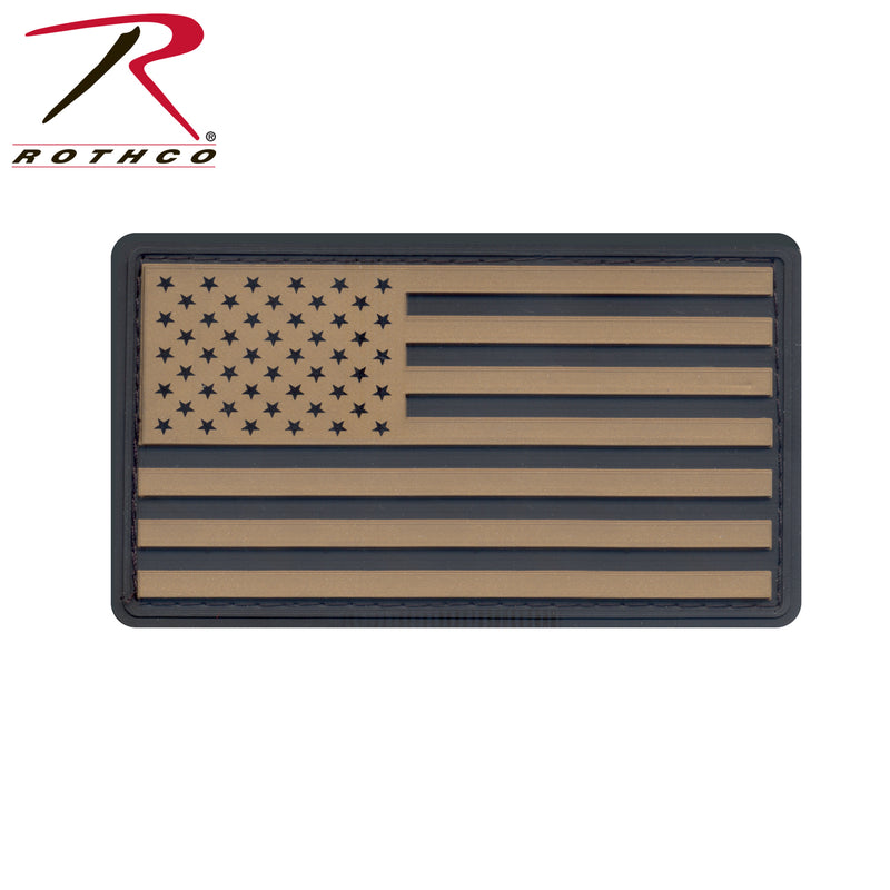 Rothco PVC US Flag Patch With Hook Back