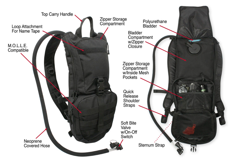 Rothco Rapid Trek Hydration Pack - Black