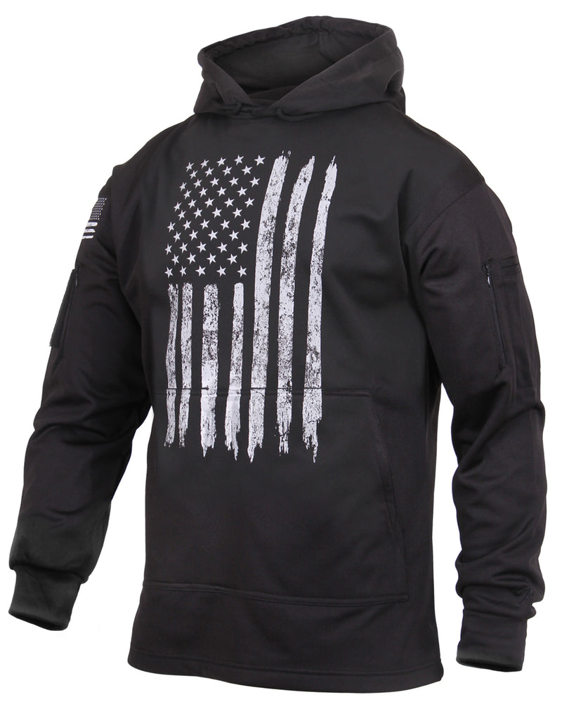 Rothco Distressed US Flag Concealed Carry Hooded Sweatshirt