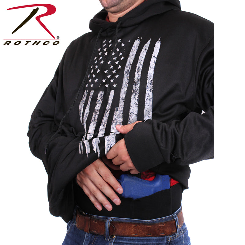 Rothco Distressed US Flag Concealed Carry Hooded Sweatshirt