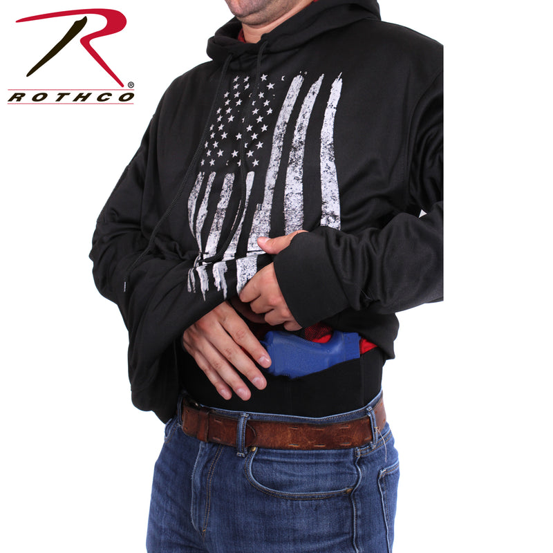 Rothco Distressed US Flag Concealed Carry Hooded Sweatshirt