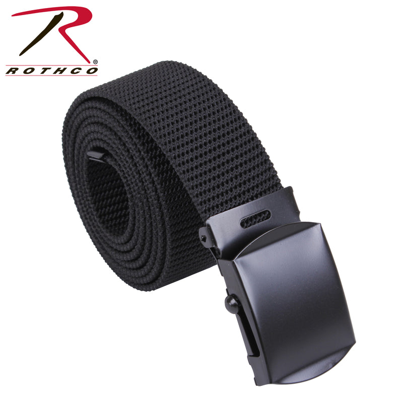 Rothco Nylon Web Belt - Black Webbing