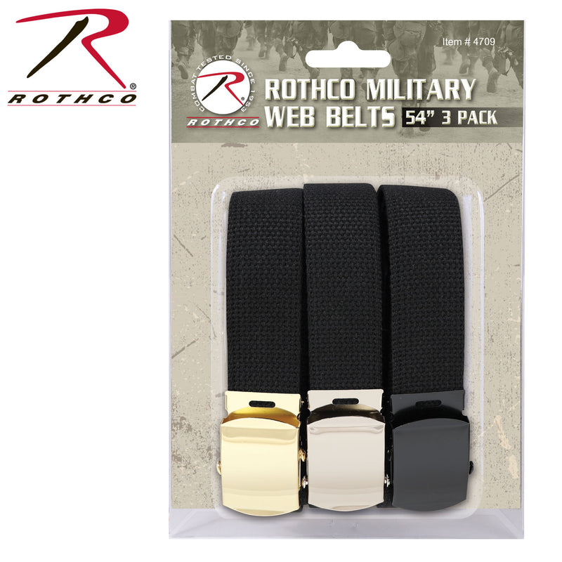 Rothco 54 Inch Military Web Belts in 3 Pack