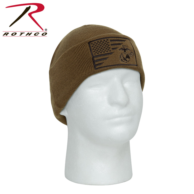 Rothco USMC Eagle, Globe and Anchor / US Flag Deluxe Fine Knit Watch Cap