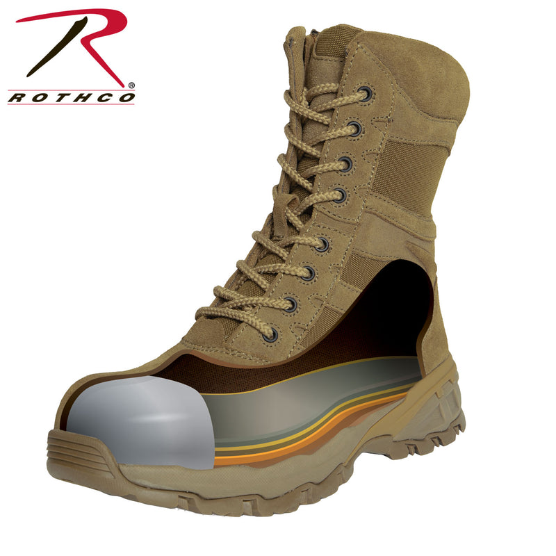 Rothco 8" Forced Entry Composite Toe AR 670-1 Coyote Brown Tactical Boot