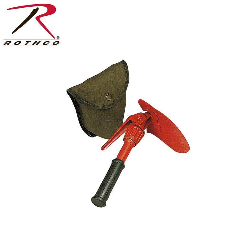 Rothco Orange Mini Pick & Shovel with Cover