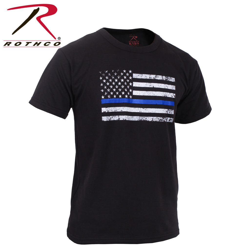 Rothco Kids Thin Blue Line US Flag T-Shirt