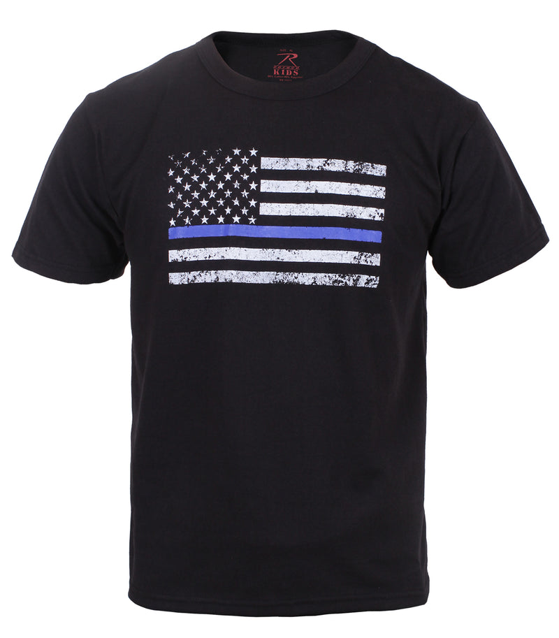 Rothco Kids Thin Blue Line US Flag T-Shirt