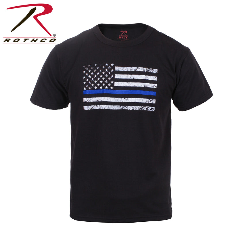 Rothco Kids Thin Blue Line US Flag T-Shirt